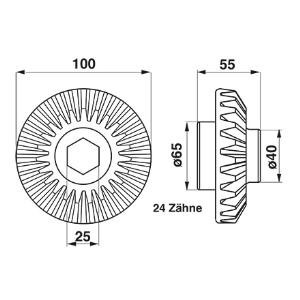 Kegelrad 24 Zähne 16607606 zu Deutz-Fahr